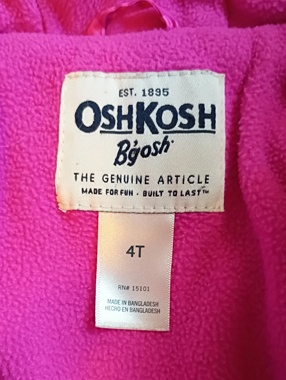 Osh Kosh Kids Pink Hooded Faux-Fur Trim Puffer Jacket